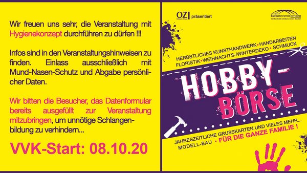 37. Hobby-Börse (mit Hygienekonzept)